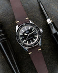 Two-Stitch Burgundy Leather Watch Strap - Two Stitch Straps