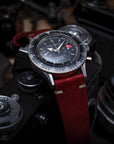 Two-Stitch Maroon Red Leather Watch Strap - Two Stitch Straps