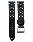 Two-Stitch Racing Black Leather Watch Strap - Two Stitch Straps