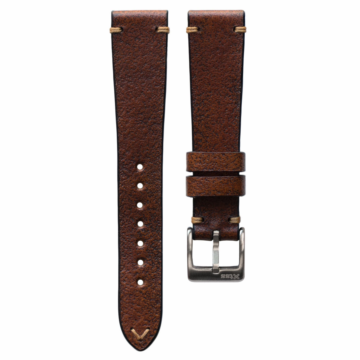 Vintage  Dual Dial Rhinestone Watch with Cognac leather Strap Chevalin Cognac Brown Leather Watch Strap main image 3