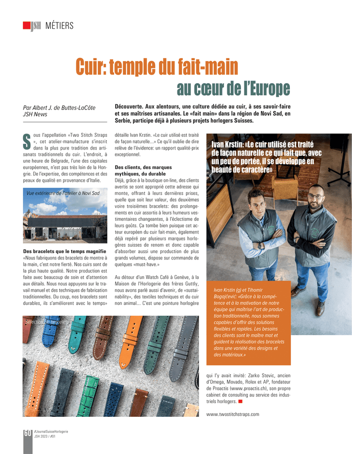 JSH Magazine - Two Stitch Straps - Two Stitch Straps