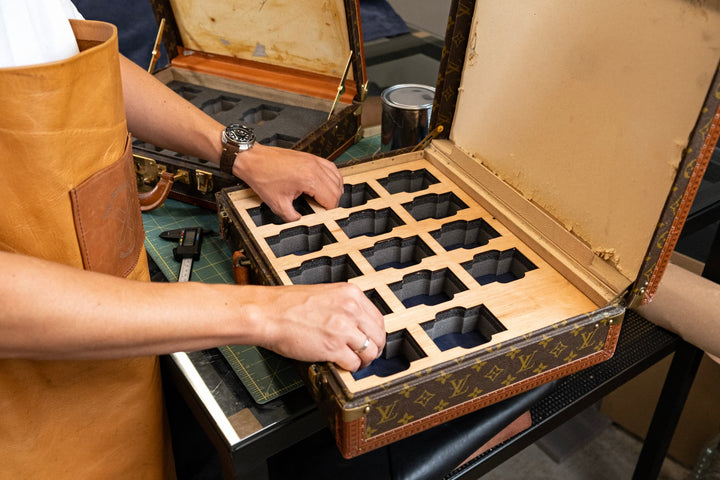 Transforming a Vintage Louis Vuitton Suitcase into Watch Storage