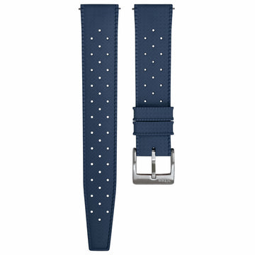 Blue Tropical Rubber Strap - Two Stitch Straps