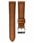 Box-Stitch Saddle Tan Leather Watch Strap
