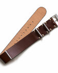 Chocolate Leather NATO Watch Strap - Two Stitch Straps