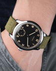 Cross-Stitch Olive Green Reversed Leather Watch Strap - Two Stitch Straps