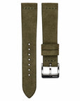 Cross-Stitch Olive Green Reversed Leather Watch Strap