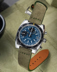 Cross-Stitch Olive Green Reversed Leather Watch Strap - Two Stitch Straps