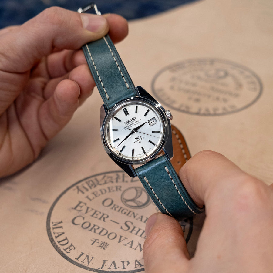 Full-Stitch Oasis Shell Cordovan Leather Watch Strap LE