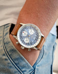 Full-Stitch Whiskey Shell Cordovan Leather Watch Strap