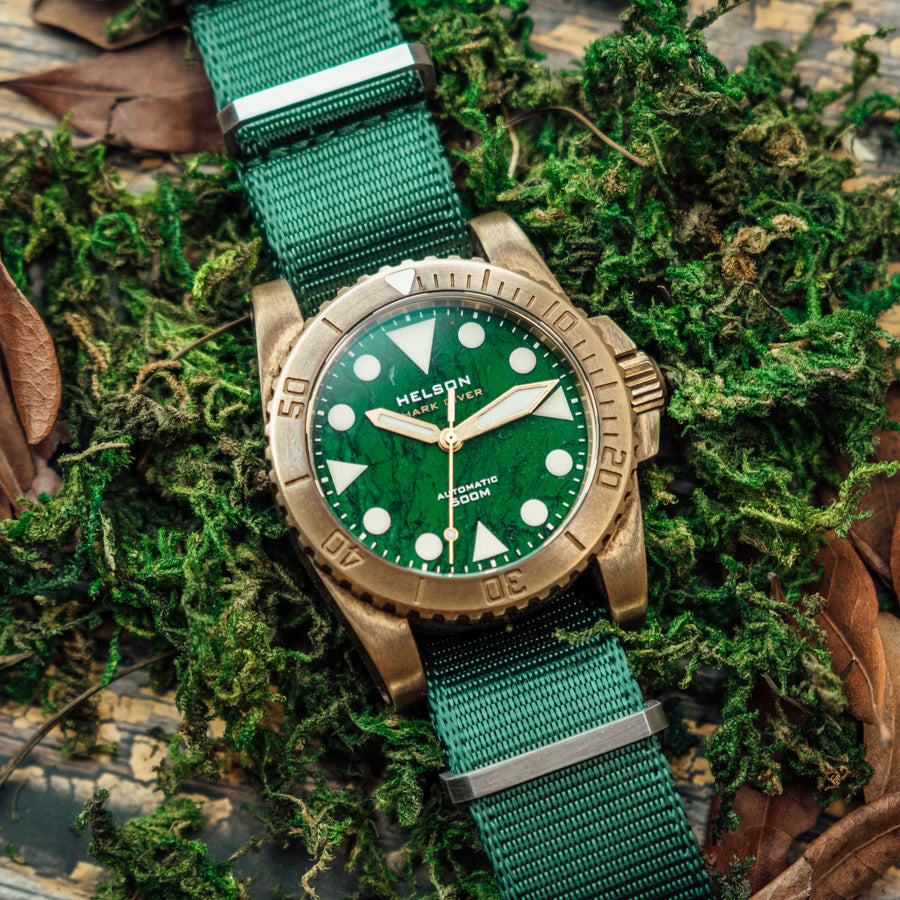 Green Nylon NATO Watch Strap - Two Stitch Straps