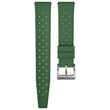 Green Tropical Rubber Strap - Two Stitch Straps