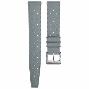 Grey Tropical Rubber Strap - Two Stitch Straps
