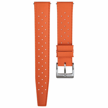 Orange Tropical Rubber Strap - Two Stitch Straps