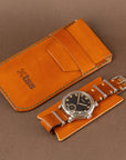 Single Watch Honey Leather Pouch