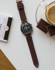Two-Stitch Chocolate Leather Watch Strap - Two Stitch Straps