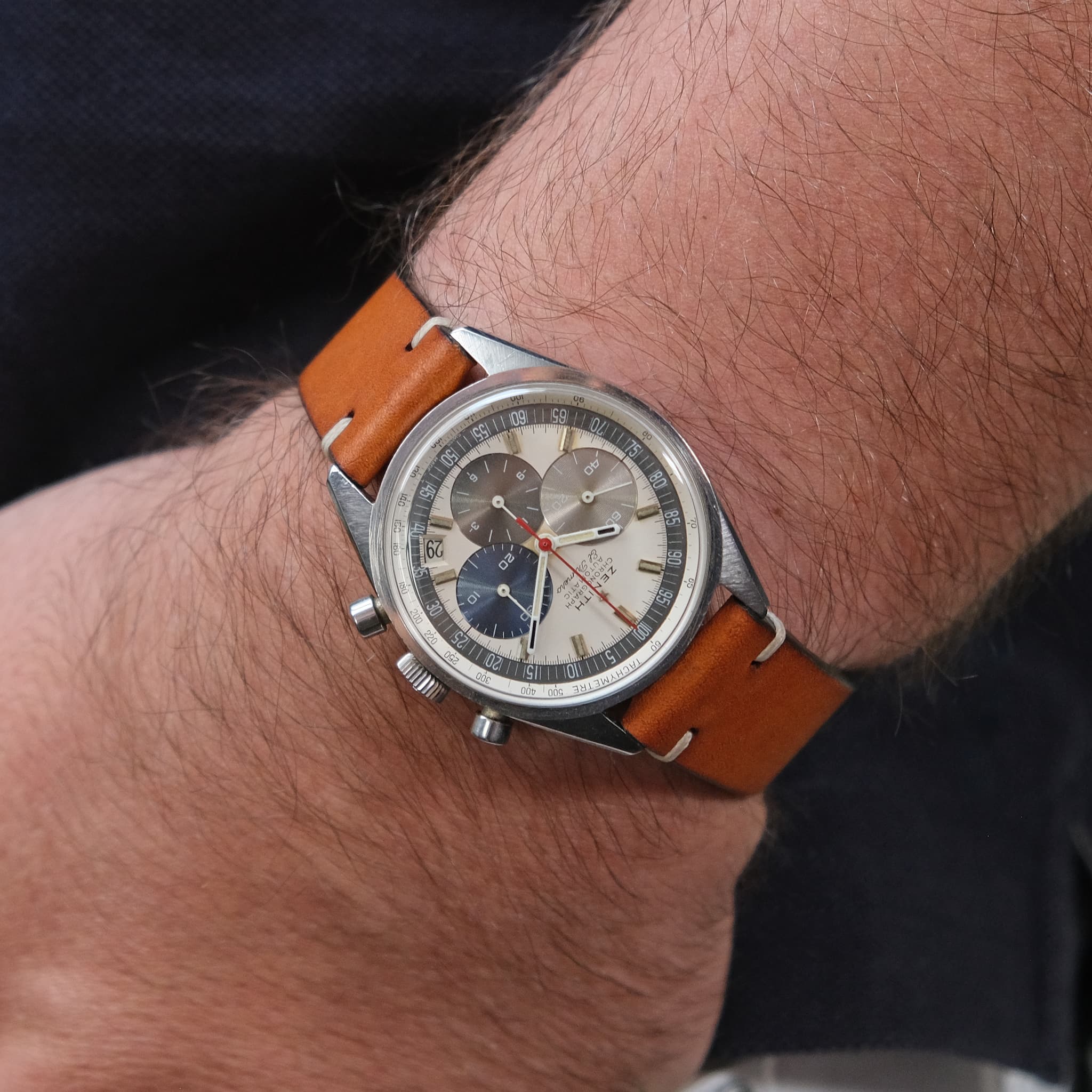 Two-Stitch Honey Leather Watch Strap