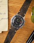 Two-Stitch Rustic Black Leather Watch Strap