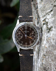 Two-Stitch Vintage Black Leather Watch Strap
