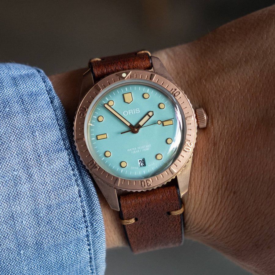 Two-Stitch Vintage Cognac Leather Watch Strap - Two Stitch Straps