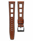 Yema Style Racing Tan Brown Leather Watch Strap - Two Stitch Straps