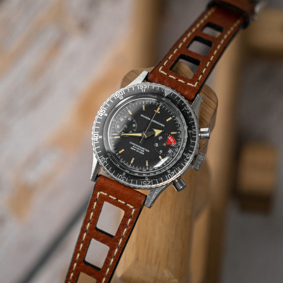 Yema Style Racing Tan Brown Leather Watch Strap