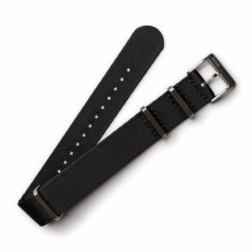 Black Nylon NATO Watch Strap - Two Stitch Straps