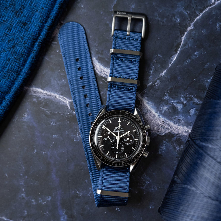 Blue Nylon NATO Watch Strap - Two Stitch Straps