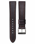Full-Stitch Dark Brown Shell Cordovan Leather Watch Strap - Two Stitch Straps