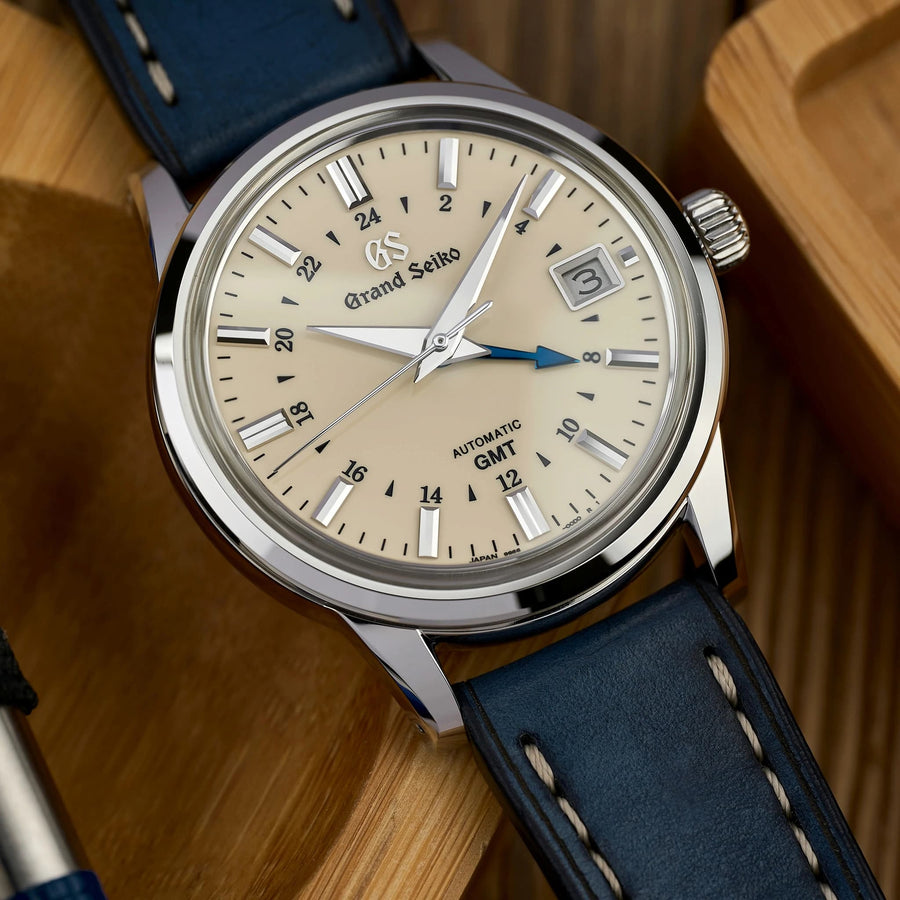 Full-Stitch Denim Blue Leather Watch Strap - Two Stitch Straps