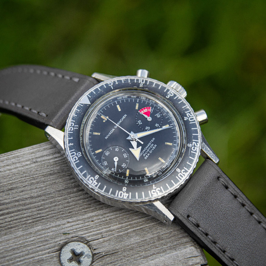 Full-Stitch Elephant Grey Leather Watch Strap - Two Stitch Straps