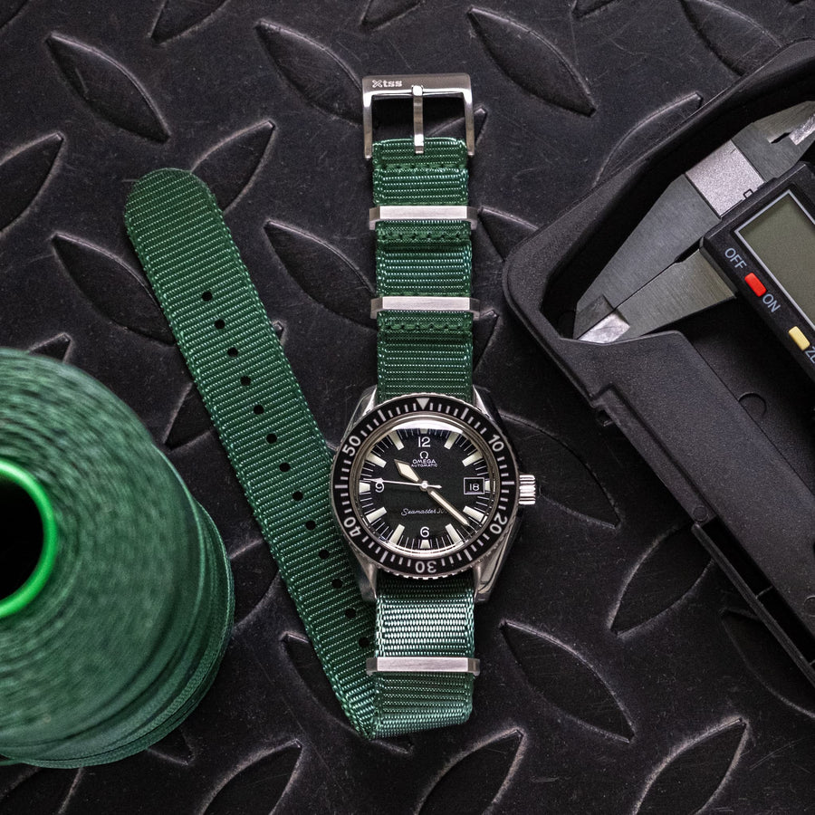 Green Nylon NATO Watch Strap - Two Stitch Straps