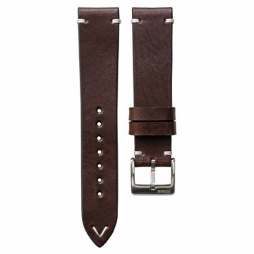 Two-Stitch Chocolate Leather Watch Strap - Two Stitch Straps