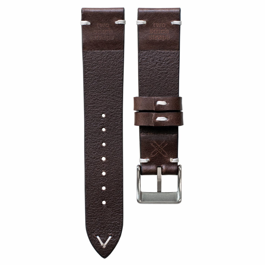 Two-Stitch Chocolate Leather Watch Strap - Two Stitch Straps