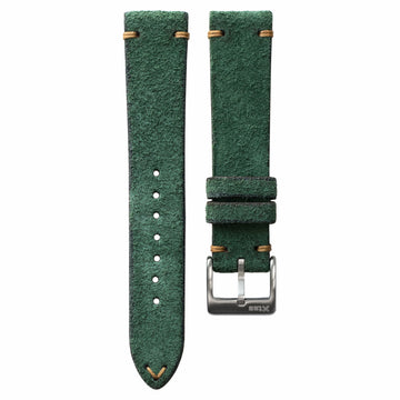 Two-Stitch Green Reversed Leather Watch Strap - Two Stitch Straps