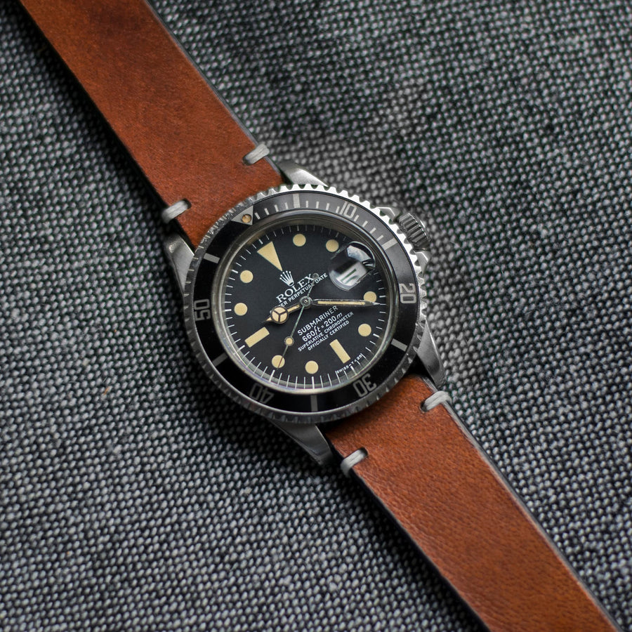 Two-Stitch Honey Leather Watch Strap - Two Stitch Straps