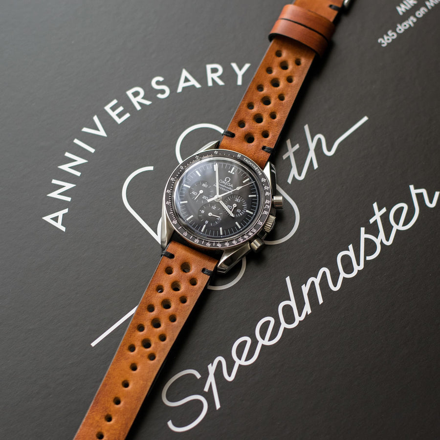 Two-Stitch Racing Honey Leather Watch Strap - Two Stitch Straps