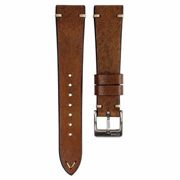 Two-Stitch Rustic Caramel Leather Watch Strap - Two Stitch Straps