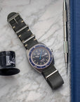 Vintage Grey Leather NATO Watch Strap - Two Stitch Straps